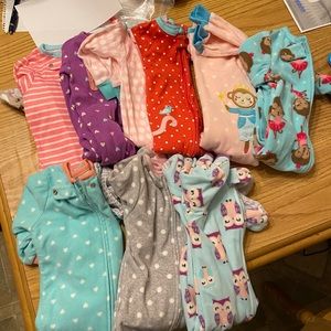 12 month girl zip up sleepers